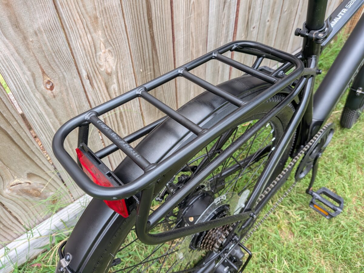 Rear rack rated to 55 pounds on the Concord Commutr ebike