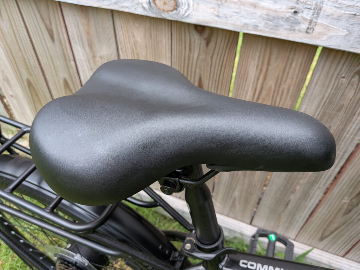 Comfort saddle on the Concord Commutr ebike