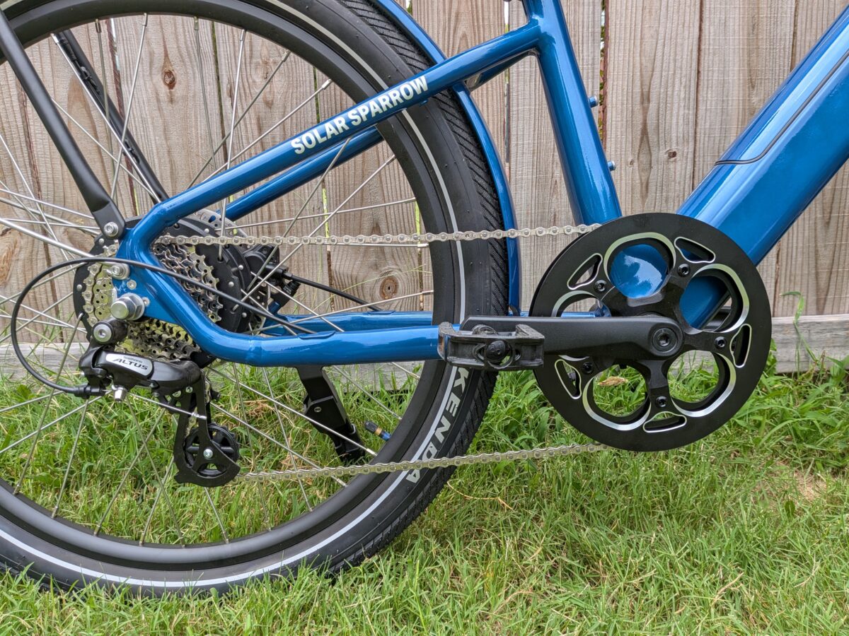 Drive side drivetrain on the Euphree Solar Sparrow chain drive ebike