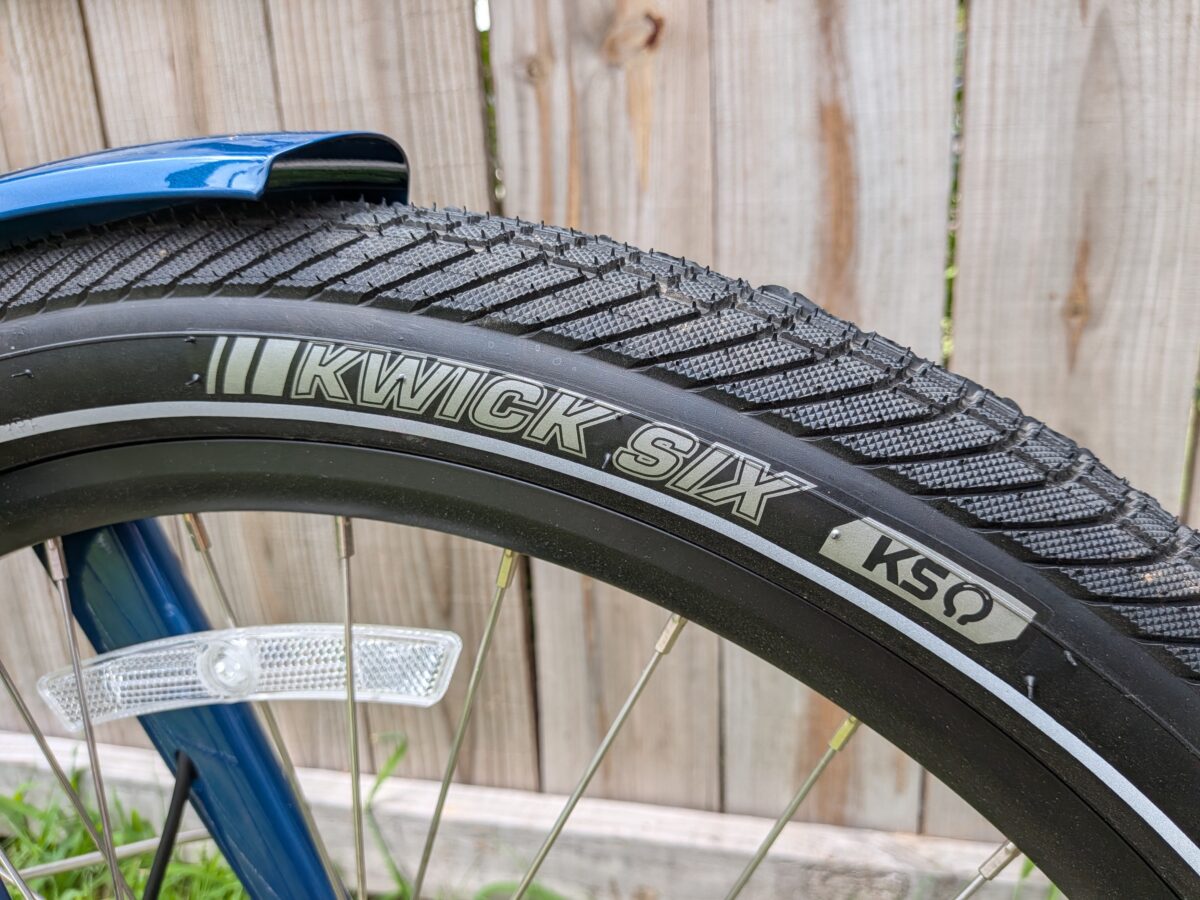 Tread detail of the Kenda Kwik Six tire on the Euphree Solar Sparrow