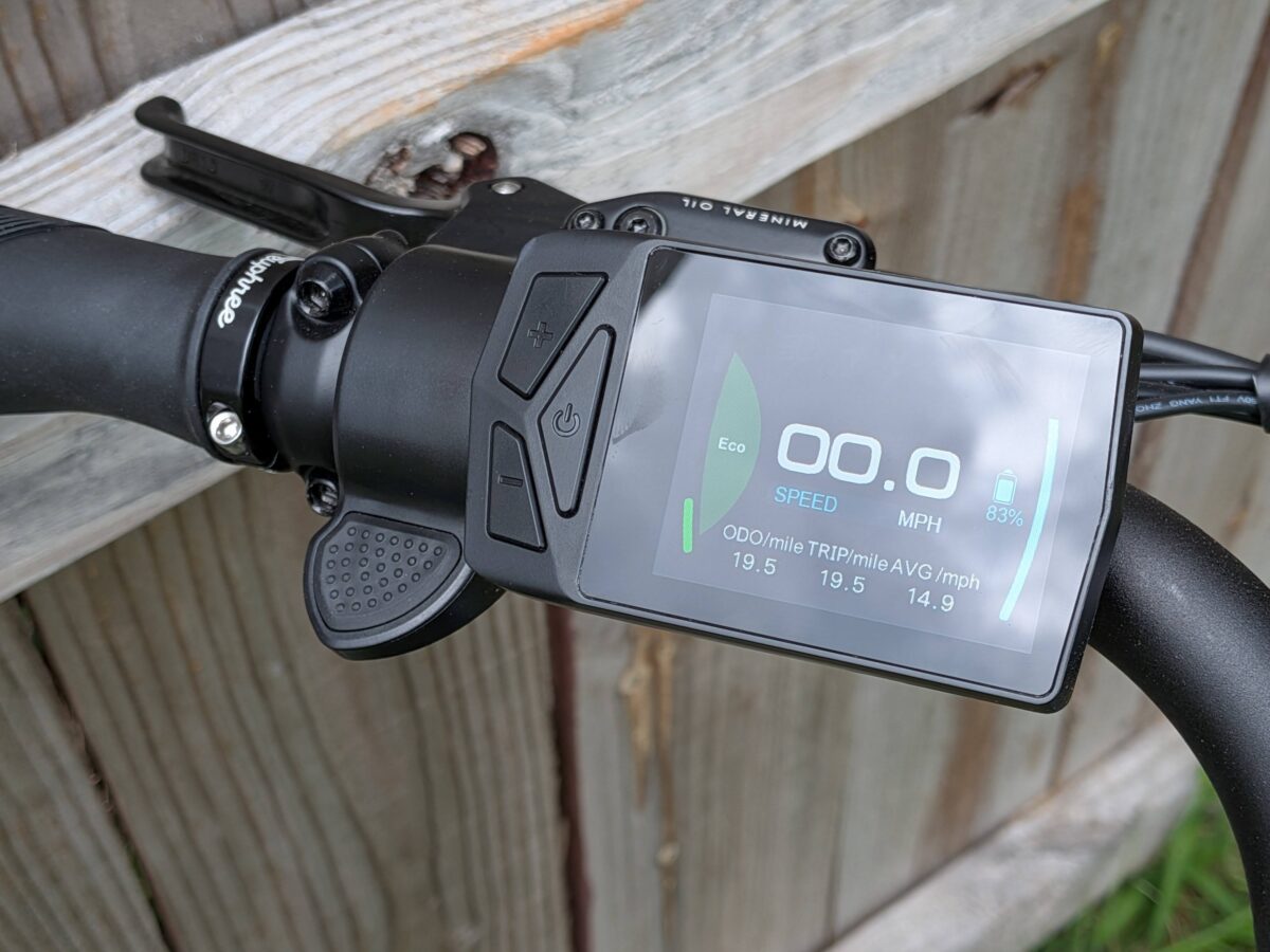 Left-mounted color LCD display with integrated controls on the Euphree Solar Sparrow