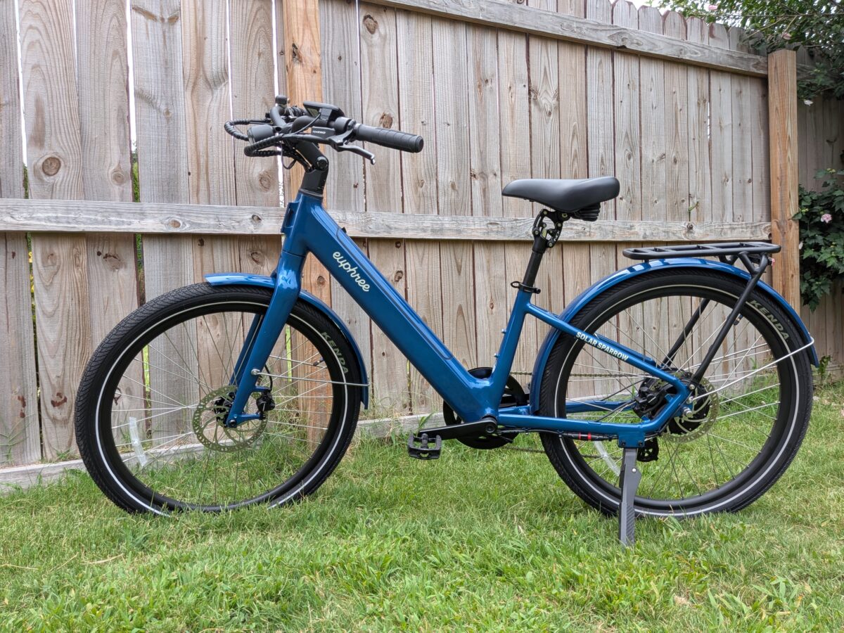 Non-drive side of the Euphree Solar Sparrow chain drive ebike