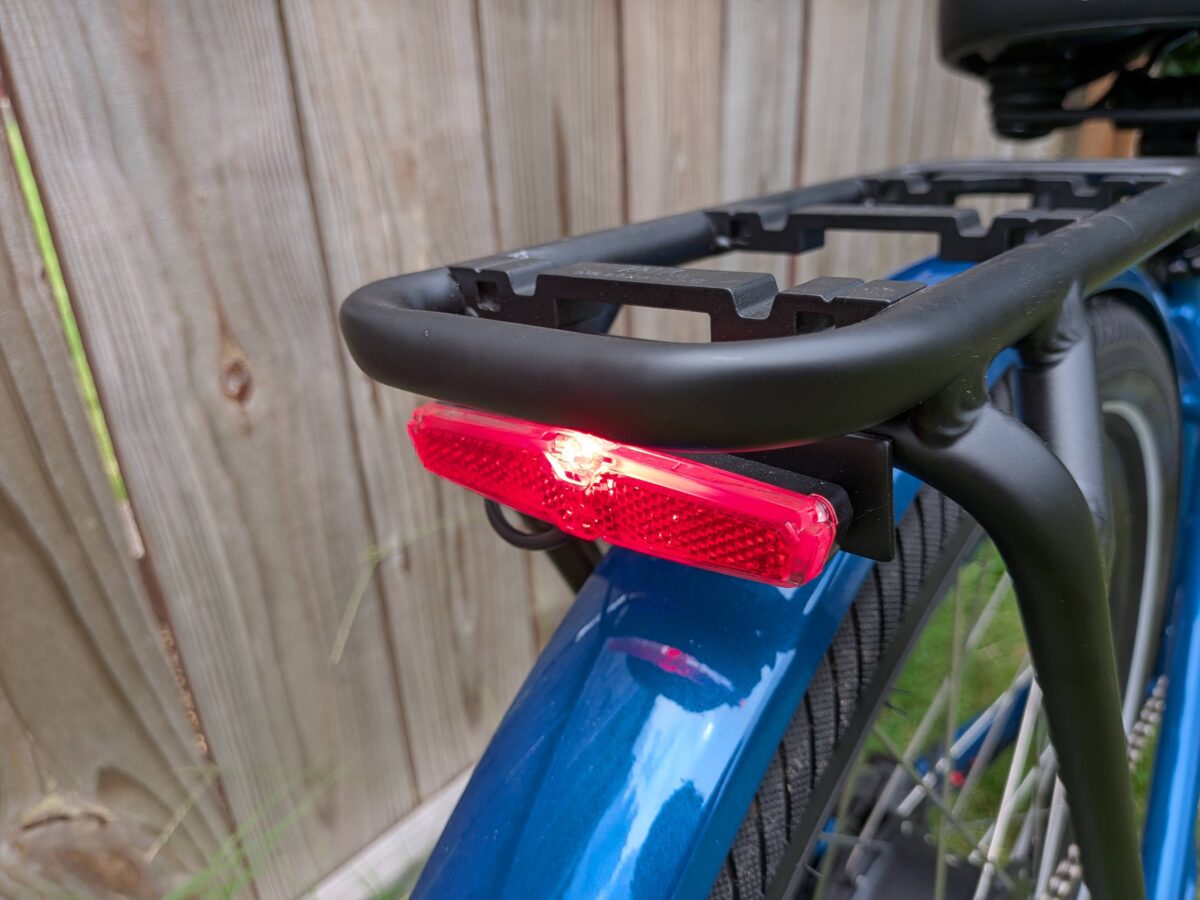 Rack mounted taillight on the Euphree Solar Sparrow