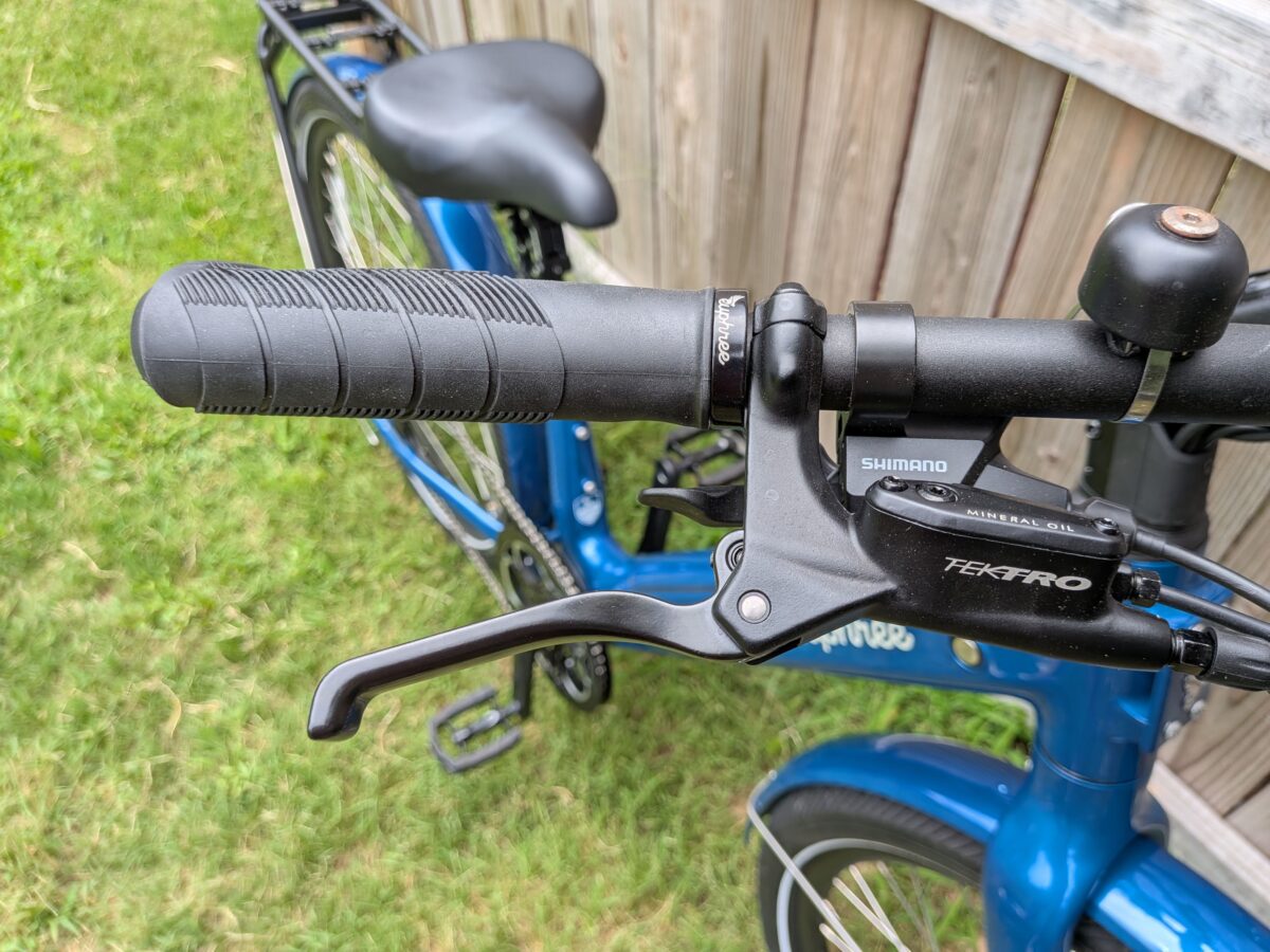 Tektro brake lever with motor cutoff on the Euphree Solar Sparrow