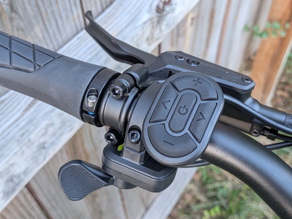 Left-hand control pad on the Lectric XPress Lite