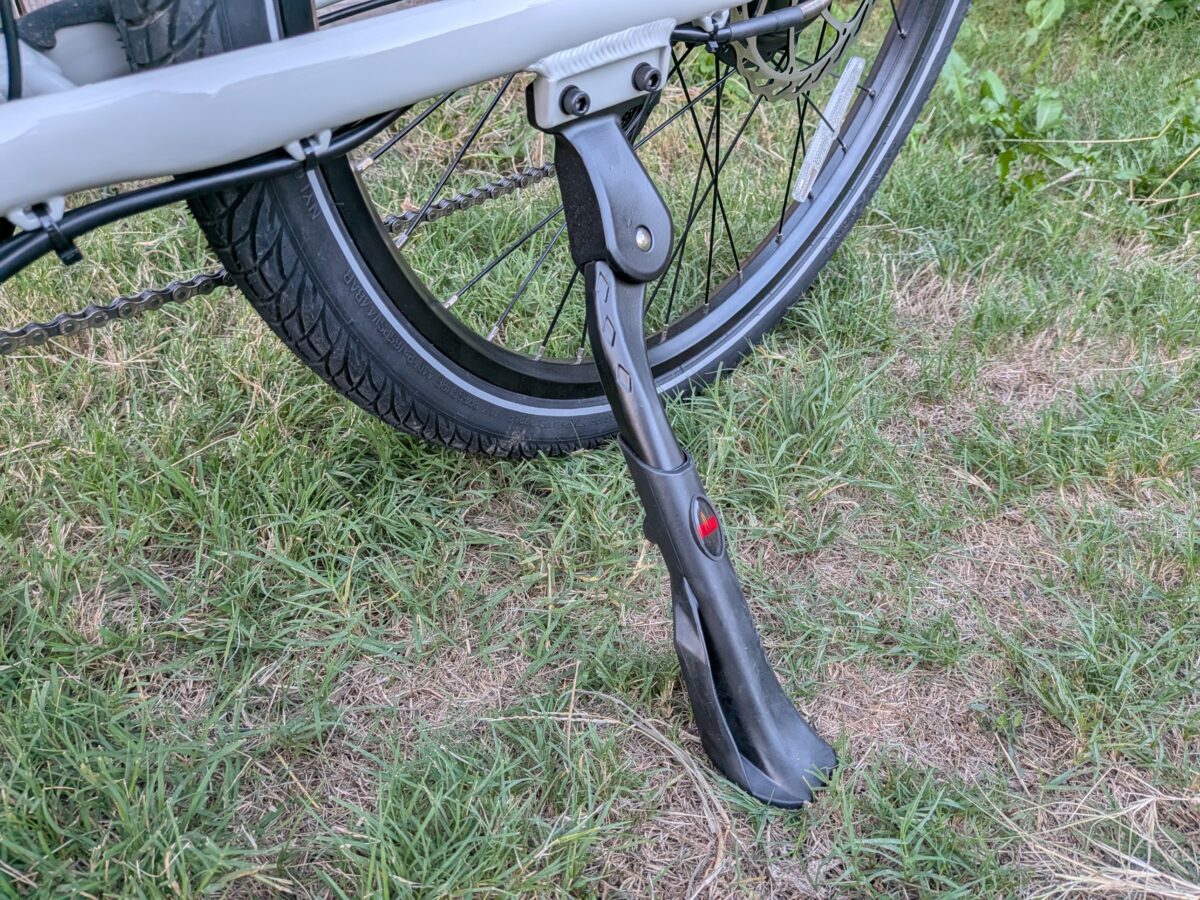 Rear-mounted kickstand on the Lectric XPress Lite