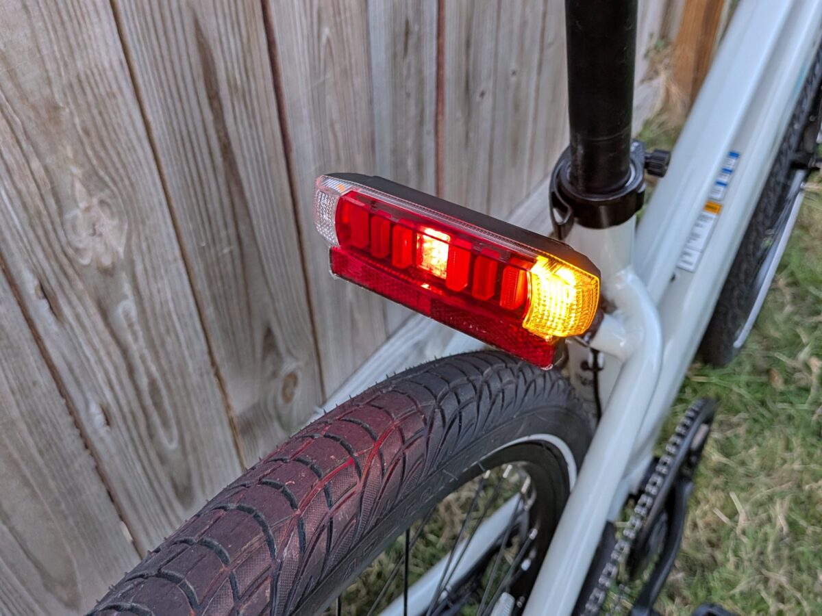 Rear light with turn signal on the Lectric XPress Lite